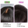 Short Straight Bob Lace Wig With Bangs Human Hair Vietnamese Raw Hair Realistic Lace Scalp Fringe Middle Part Bob Lace Wigs #1B - Image 3