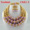 Amazing african beads jewelry set chain women Nigerian wedding crystal multi layer necklace/ earring Indian jewelry sets - Image 9