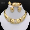 Dubai Gold Color Jewelry Set For Women Quality 18K Gold Plated Fashion Set Jewelry Necklace Earrings Ring Bracelet Free Shipping - Image 8