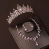 Luxury Silver Color Crystal Water Drop Bridal Jewelry Sets Rhinestone Tiaras Crown Necklace Earrings Wedding Dubai Jewelry Set - Image 15