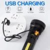 Multi-function Solar LED Flashlight Lanterna Outdoor Long Range Torch Emergency Power Bank LED Solar Flashlight - Image 4