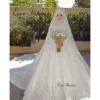 Customized Sequin Lace Appliques Muslim Wedding Dress 2025 New Full Lining Stand Collar Arabic Luxury Wedding Dresses W1339 - Image 2