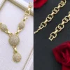 Fashion Jewelry Sets Dubai Gold Color Jewelry Luxury Design 18K Gold Plated Necklace Earrings Bracelet Ring - Image 3