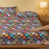 1 Bohemian patterned frosted bedsheet, bedroom printed bedspread, bedding (excluding pillowcases) - Image 3