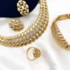 High Quality Dubai Gold Plated Jewelry Set For Women Luxury Design Spike Necklace Earrings Bracelet Ring For Weeding Party Gift - Image 3