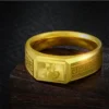 Real Gold Open Ring for Mens Bro Father Living Simple Hand Ornament Plate Gold No Fade Jewelry Gifts - Image 5