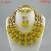 Amazing african beads jewelry set chain women Nigerian wedding crystal multi layer necklace/ earring Indian jewelry sets - Image 4