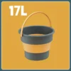 5/10/17L Folding Portable Bucket with Cover Car Wash Fishing Bathroom Tool Silicone Bucket Outdoor Camping Household Supplies - Image 13