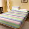 1 Rainbow Bridge Pattern Matte Fitted Sheet, Bedroom Printed Bedcover, Bedding Supplies (excluding pillowcases) - Image 7