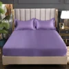 New Satin Fitted Sheet European Style Rayon Mattress Cover Elastic Band Bed Sheet King 140x200 160x200 No Pillowcase Beddings - Image 2