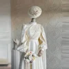 Formal A Line Wedding Dresses Woman's Sexy High Neck Long Sleeve Bride Gowns Muslim Pleat Satin Vestido De Novia Customized 2025 - Image 2