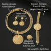 Dubai Luxury Jewelry Set Woman 18K Gold Plated Necklace Bracelet Ring Earrings Party Wedding Classic Daily Wear Party Gift - Image 6