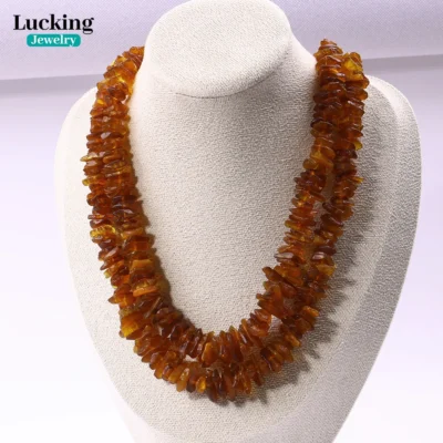 Genuine Baltic Amber Necklace 60cm -  Irregular Chips Beads for Jewelry Making, Collectors, Spiritual Gifts