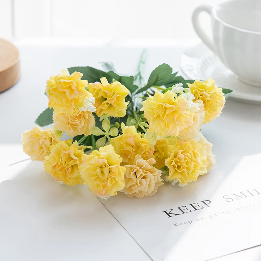 5 forks 15 heads small carnation for wedding arch decor christmas Garland accessories home Floral Arrangement artificial flowers - Image 12