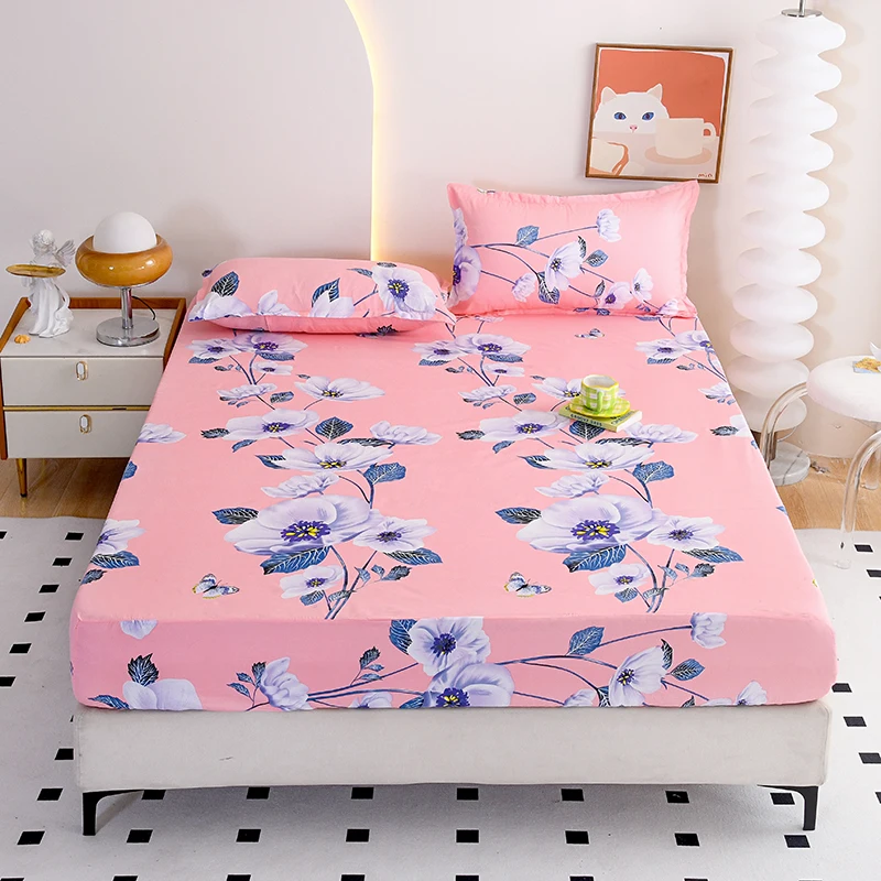 Flower Printed Fitted Bed Sheets Reactive Printed sabanas cama matrimonial Single/Queen/King Mattress Cover Double Bedsheets - Image 10