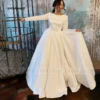 [:en]Customized Elegant Simple Satin Wedding Dress for Women O-Neck A-Line Sweep Train Backless Party Bride Gown Vestidos De Novia (Copy)[:ar]Customized Elegant Simple Satin Wedding Dress for Women O-Neck A-Line Sweep Train Backless Party Bride Gown Vestidos De Novia (Copy)[:] - Image 4