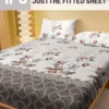 1 Simple modern Plant Flower printed matte Fitted Sheet, bedroom printed bed cover, bedding (excluding pillowcases) - Image 2