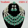 Amazing african beads jewelry set chain women Nigerian wedding crystal multi layer necklace/ earring Indian jewelry sets - Image 10