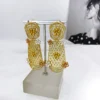 Jewelry Set For Women Tricolor Plating Luxury Design Necklace Earrings Bangle And Ring Full Set Jewelry Wedding Party Gift - Image 8