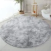100/120/140/160 Round Rug Fluffy Soft Area Rugs for Kids Girls Room Princess Castle Plush Shag Carpet Cute Circle Bedroom Decor - Image 8