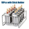 Stainless Steel Popsicle Mold Rack Ice Lolly Mold Frozen Lolly Popsicle Maker Homemade Ice Cream Mold with Popsicle Holder - Image 7