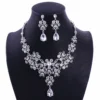 3Pcs Crystal Rhinestone Bridal Jewelry Set - Crystal Crown Necklace Earring Tiara Wedding Hair Accessories for Brides Gift Set - Image 5