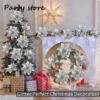 Blue Glitter Christmas Flower 2024 Xmas Tree Artifical Flower Ornaments Merry Christmas DIY Decoration Home Happy New Year Party - Image 6