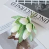 6Pcs Silk Tulip Bouquet Powder Vase for Home Party Festive Decoration Diy Wedding Decorative Wreath Christmas Artificial Flowers - Image 9