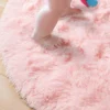 100/120/140/160 Round Rug Fluffy Soft Area Rugs for Kids Girls Room Princess Castle Plush Shag Carpet Cute Circle Bedroom Decor - Image 3