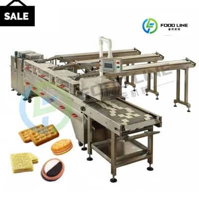 Automatic Sandwich Biscuit Making Machine Production Line Including Biscuit Sandwich Machine and Biscuit Packaging Machine