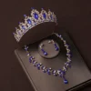 Luxury Silver Color Crystal Water Drop Bridal Jewelry Sets Rhinestone Tiaras Crown Necklace Earrings Wedding Dubai Jewelry Set - Image 16
