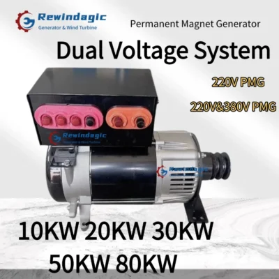 High Power 20KW 30KW Alternator 220V 380V 3000RPM Permanent Magnet Generator Dual Voltage System Diesel Dynamo DIY For Farm Home