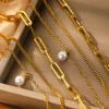 Stainless Steel Jewelry Set Elegant Delicate Pearl Pendant Jewelry Set Luxury Multi-Layer Chain Jewelry Set For Women Jewelry - Image 11