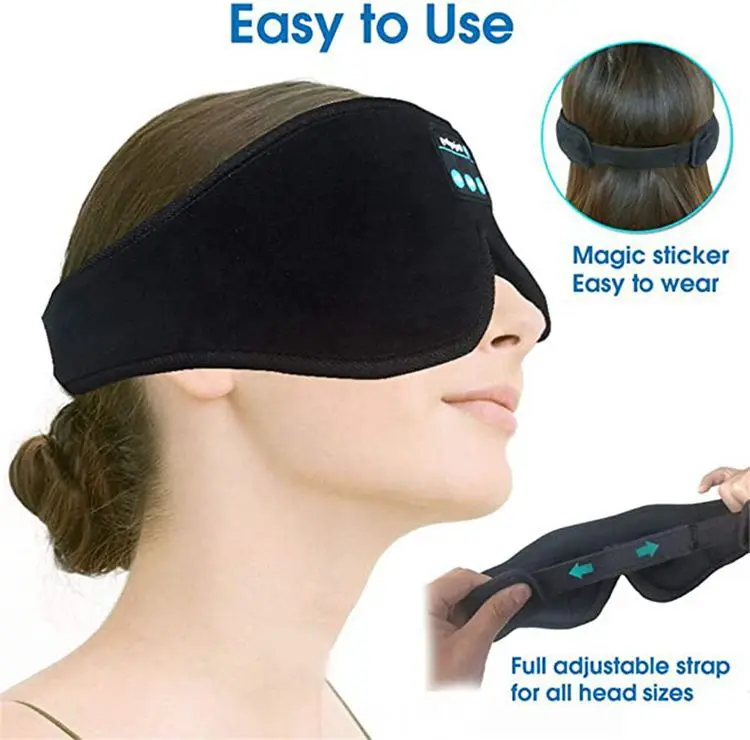 Bluetooth Sleeping Headphones 3D Eye Mask Wireless Air Travel 5.0 Headband Soft Elastic Comfortable Music Earphones - Image 4