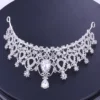 3Pcs Crystal Rhinestone Bridal Jewelry Set - Crystal Crown Necklace Earring Tiara Wedding Hair Accessories for Brides Gift Set - Image 3