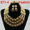 Amazing african beads jewelry set chain women Nigerian wedding crystal multi layer necklace/ earring Indian jewelry sets - Image 15