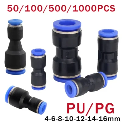 Pu Pneumatic Fittings Connector PG 4 to 6-8-10-12/14mm 16mm Air Hose Tube Push in Straight Gas Quick Coupling