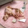100/120/140/160 Round Rug Fluffy Soft Area Rugs for Kids Girls Room Princess Castle Plush Shag Carpet Cute Circle Bedroom Decor - Image 2