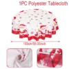 Christmas Polyester Round Tablecloth 2025 Merry Christmas Decoration For Home Xmas Gift Navidad New Year 2026 Dining Table Cover - Image 15