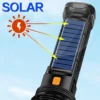 Multi-function Solar LED Flashlight Lanterna Outdoor Long Range Torch Emergency Power Bank LED Solar Flashlight - Image 6