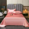 High End Satin Sheets, Soft And Comfortable Solid Color Sheets, Luxurious Single And Twin Bed Sheets - Image 14
