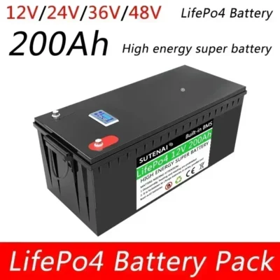 SU 12V 24V 36V 48V 200AH  LiFePO4 Battery Built-in BMS for Solar Power System RV Campers Golf Cart Off-road Solar Deep Cycle