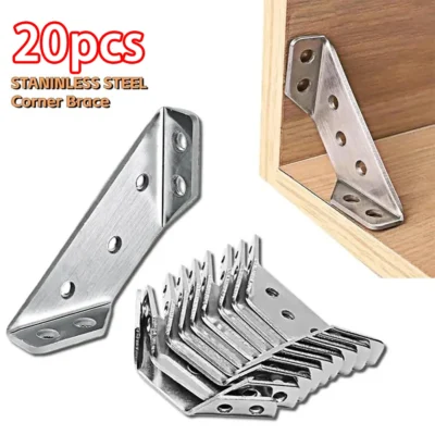 [:en]10/20/40/50pcs Thickened Stainless Steel Angle Code 90 Degrees Right Angle Fixed Bracket Furniture Connectors[:ar]10/20/40/50pcs Thickened Stainless Steel Angle Code 90 Degrees Right Angle Fixed Bracket Furniture Connectors[:]