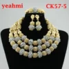 Amazing african beads jewelry set chain women Nigerian wedding crystal multi layer necklace/ earring Indian jewelry sets - Image 5