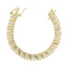 2025 New Gold Color Herringbone Snake Chain Bracelet Necklace 10mm CZ Stones Choker Hop Hip Rapper Fashion Women Jewelry Set - Image 7