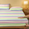 1 Rainbow Bridge Pattern Matte Fitted Sheet, Bedroom Printed Bedcover, Bedding Supplies (excluding pillowcases) - Image 3