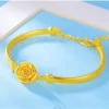 Real Gold 18 KT Color Rose Bracelet for Women Girlfriend Mother Engagement Birthday Mother's Day Valentine's Day Jewelry Gifts - Image 4