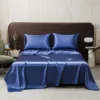 Washable Ice Silk Mattress Protector Dustproof Sheet Bedding Bed Linen Luxury Silky Champagne Flat Sheet (Without pillowcase) - Image 7