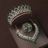 Luxury Silver Color Crystal Water Drop Bridal Jewelry Sets Rhinestone Tiaras Crown Necklace Earrings Wedding Dubai Jewelry Set - Image 10