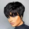 Short Wig For Women Human Hair Wigs Pixie Cut Wig Real Human Hair Machine Made Pixie Wigs Short Layered Haircut Straight Wigs - Image 2